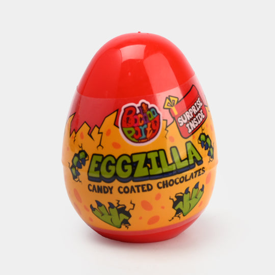 Eggzilla w/Candy Coated Chocolates, Toy, Puzzle & Sticker-Red