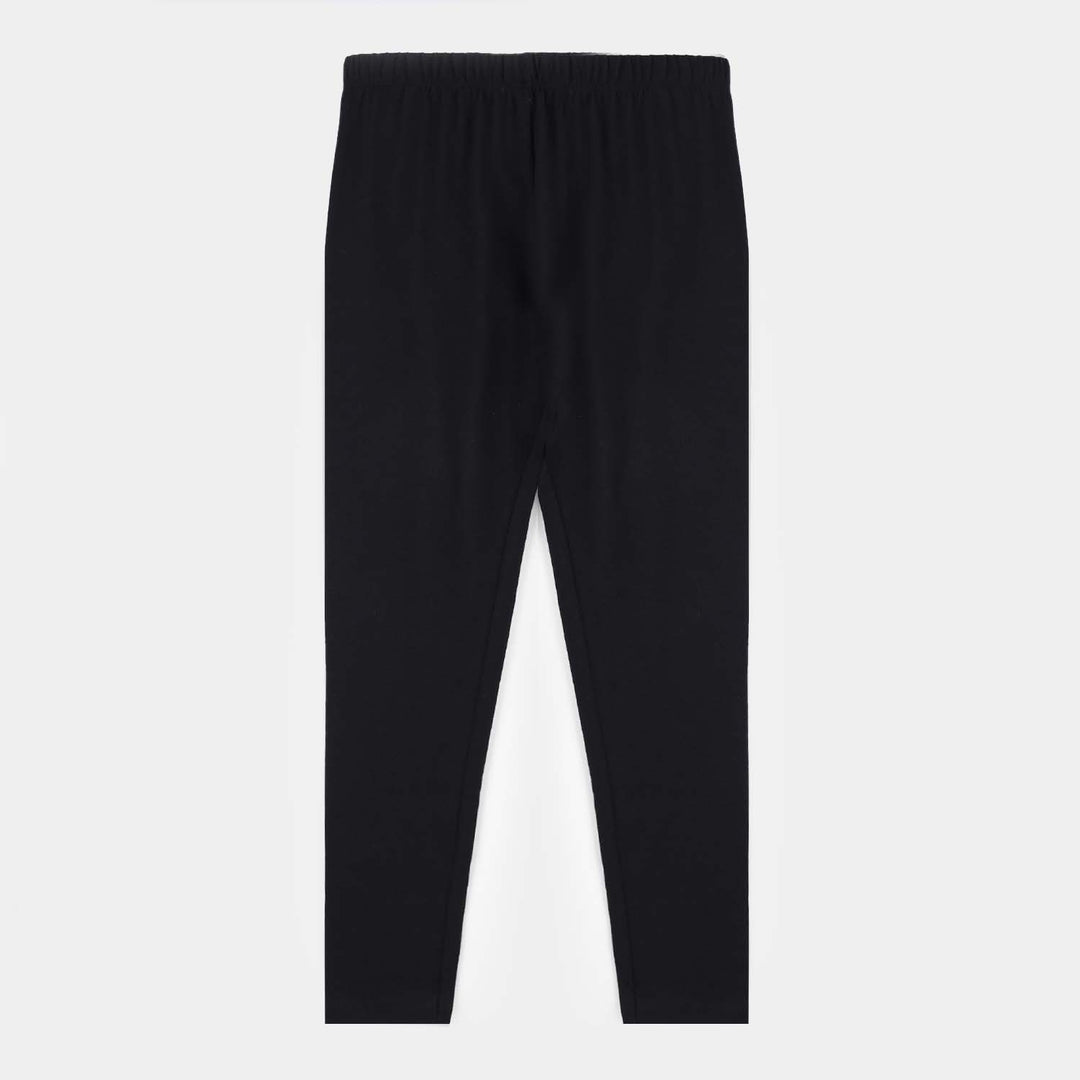 Girls Lycra Jersey Tights Basic - Black