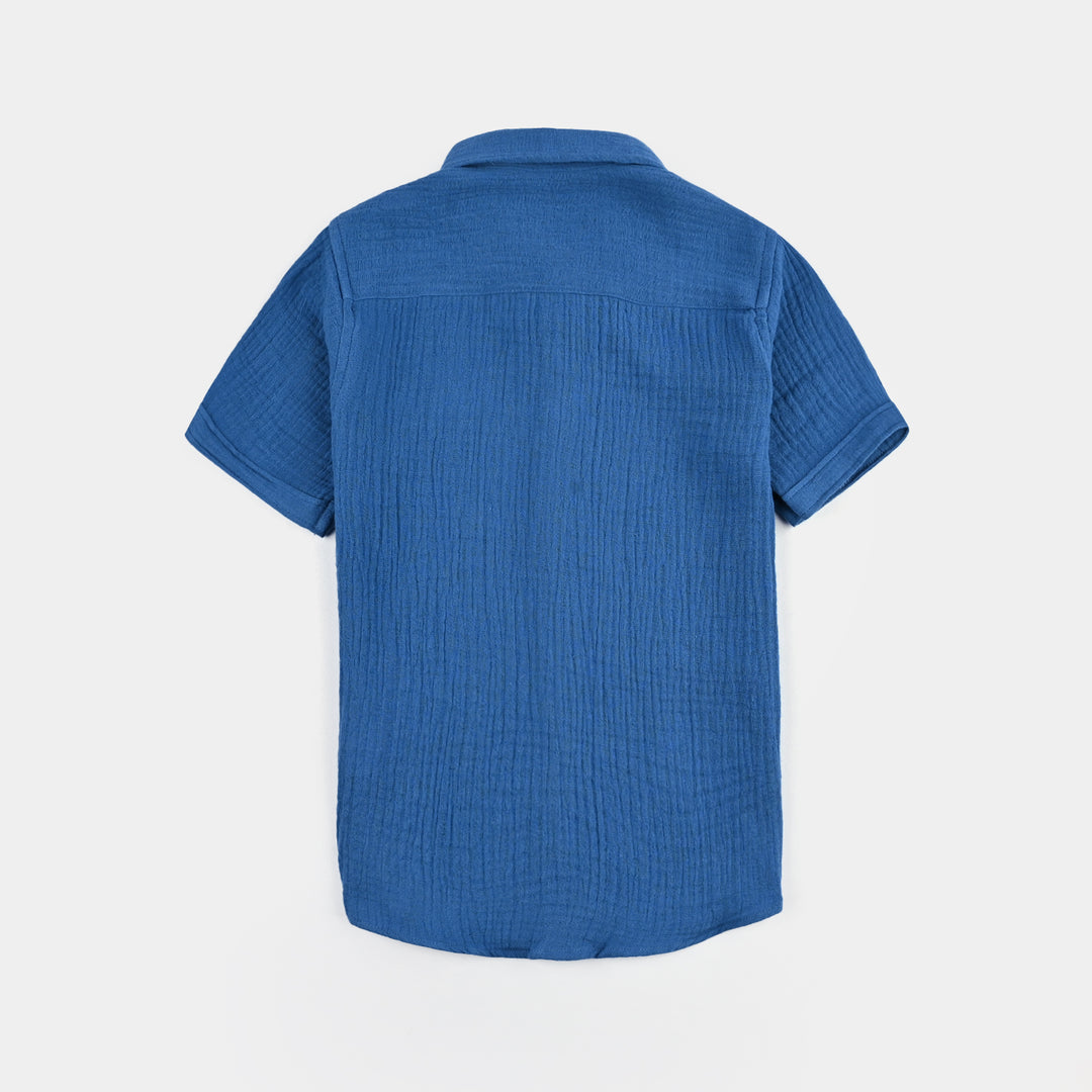 Boys Cotton Casual Shirt (Lost In Hawaii)-Blue