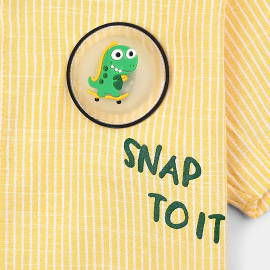 Infant Boys Yarn Dyed Basic Casual Shirt (Snap To IT) - Yellow