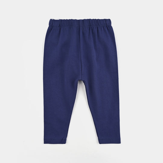 Infant Girls Lycra Jersey Basic Tights - Navy