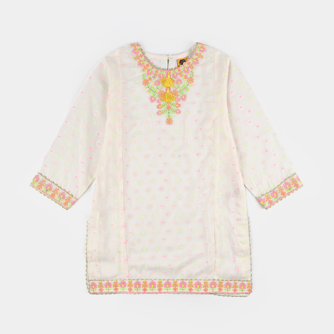 Girls Jacquard 2 Pcs Neon - WHITE