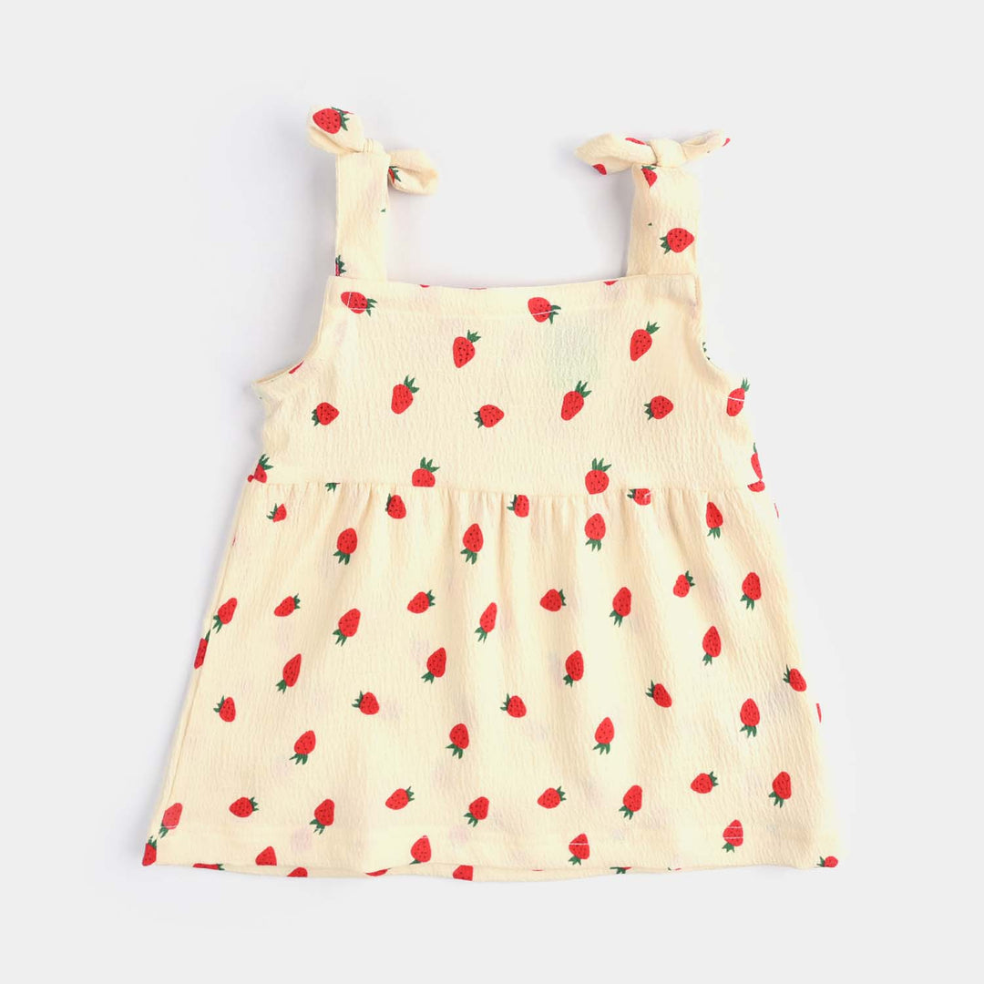 Infant Girls Seersucker 2 PC Strawberry-Cream
