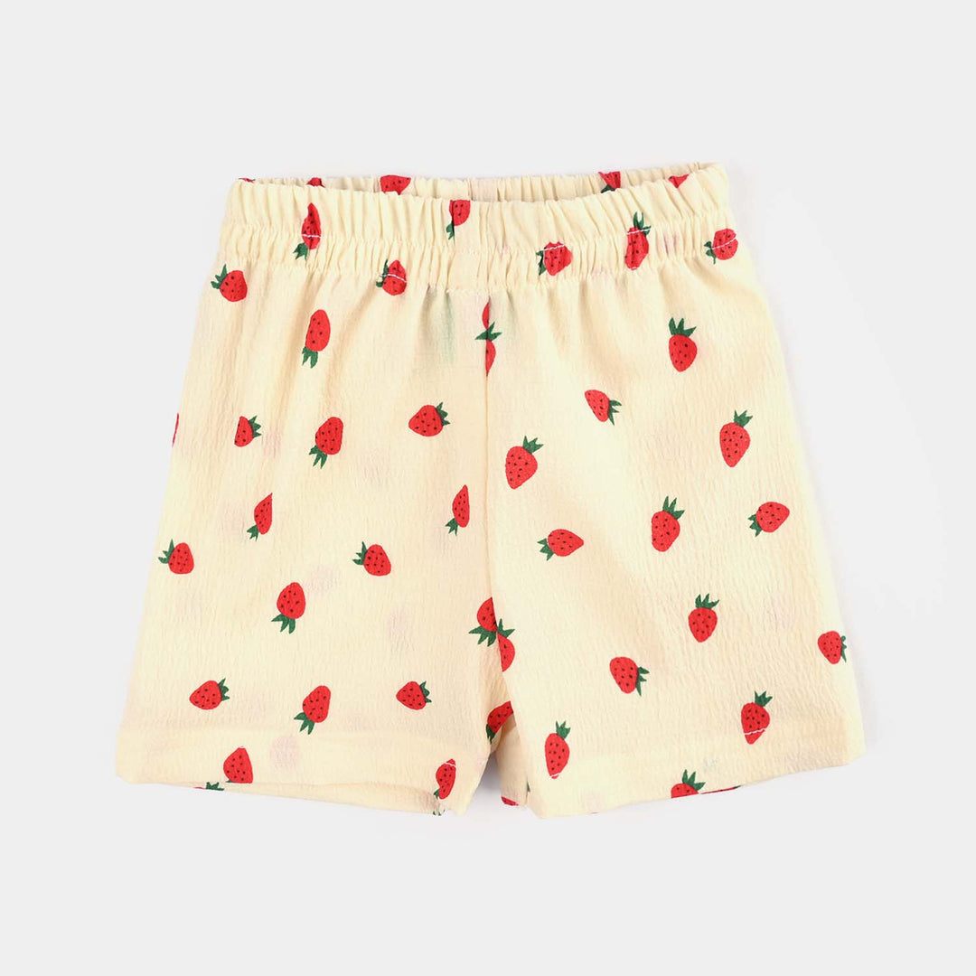 Infant Girls Seersucker 2 PC Strawberry-Cream