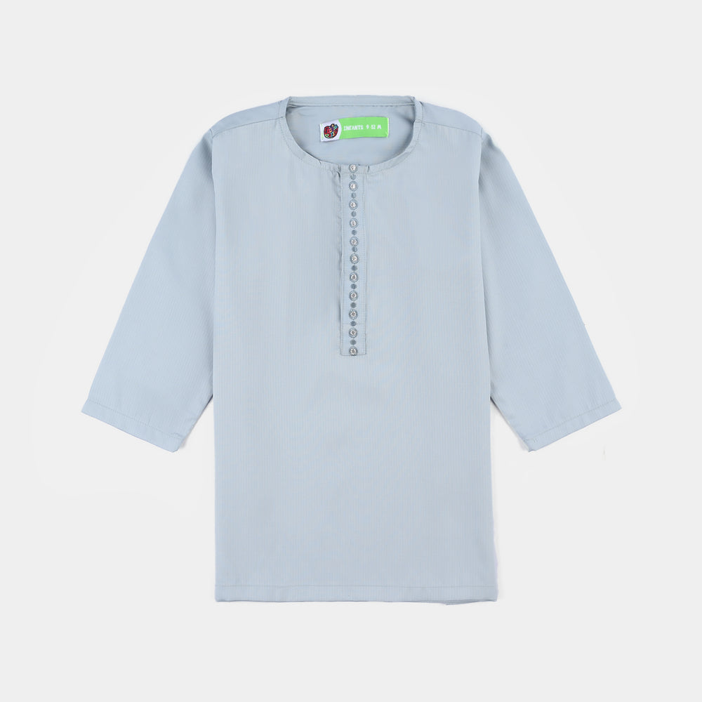 Infant Boys Poly Viscose Kurta Pajama - Sky Blue