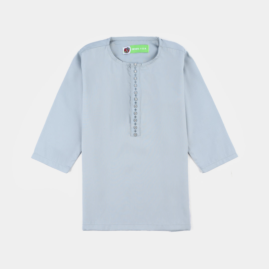 Infant Boys Poly Viscose Kurta Pajama - Sky Blue
