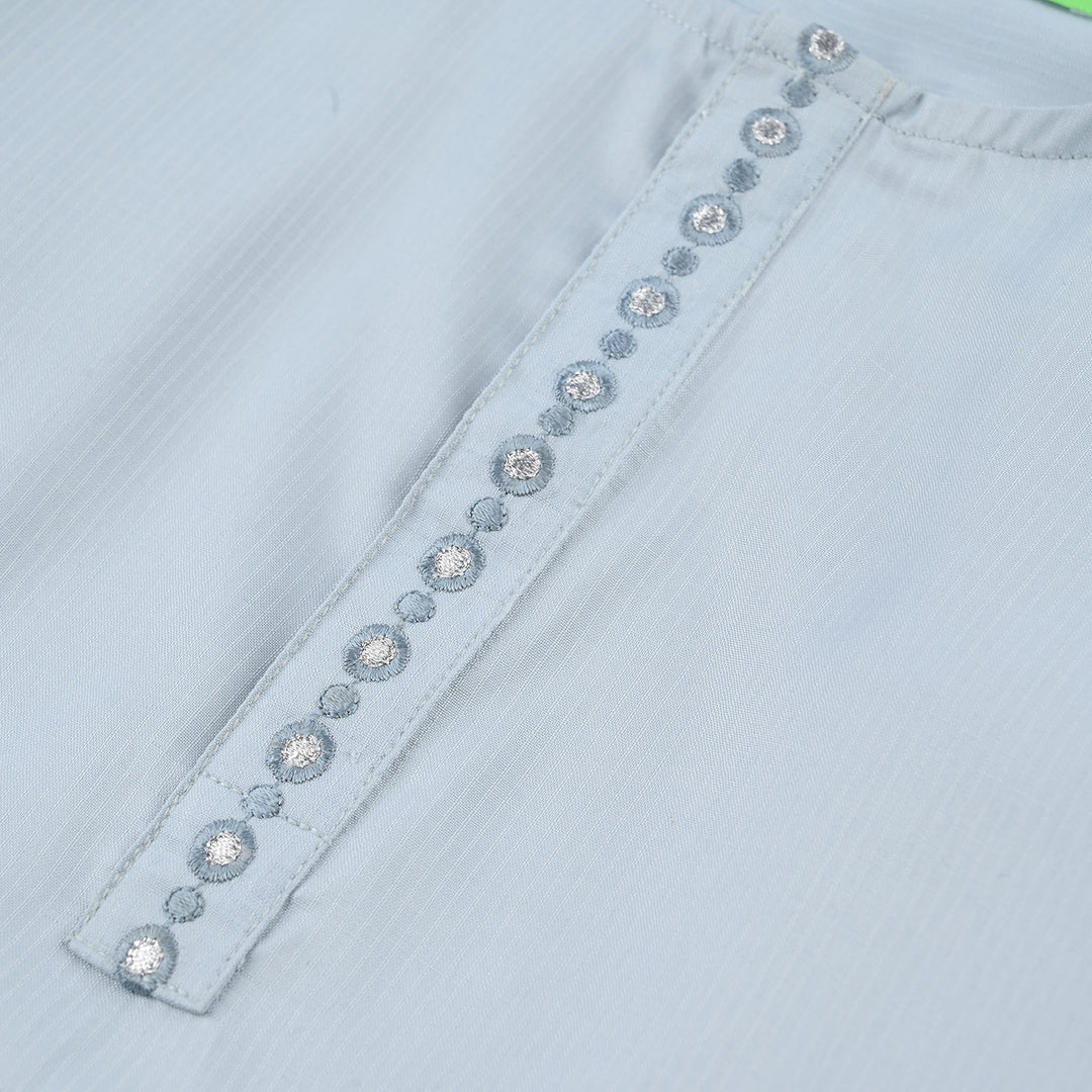 Infant Boys Poly Viscose Kurta Pajama - Sky Blue