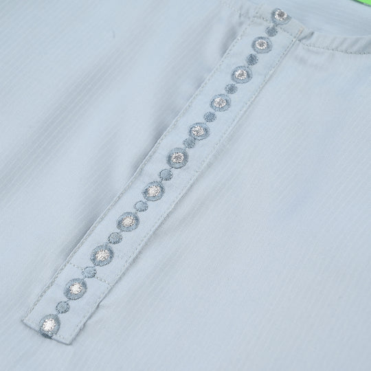 Infant Boys Poly Viscose Kurta Pajama - Sky Blue