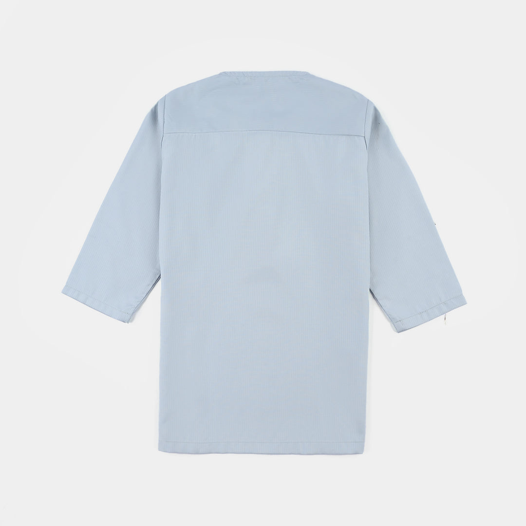 Infant Boys Poly Viscose Kurta Pajama - Sky Blue