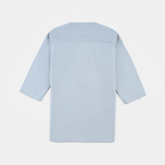 Infant Boys Poly Viscose Kurta Pajama - Sky Blue