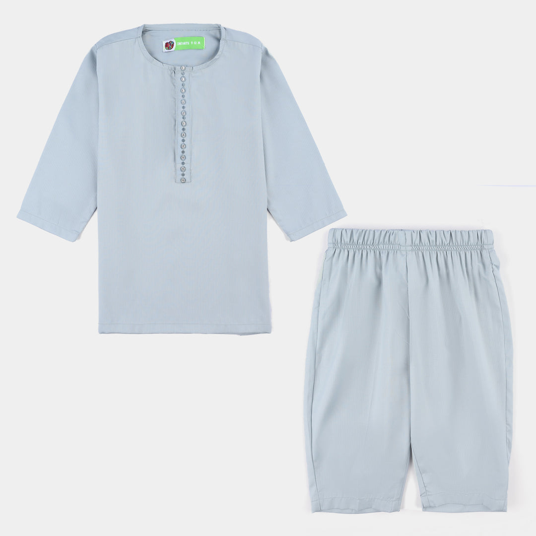 Infant Boys Poly Viscose Kurta Pajama - Sky Blue