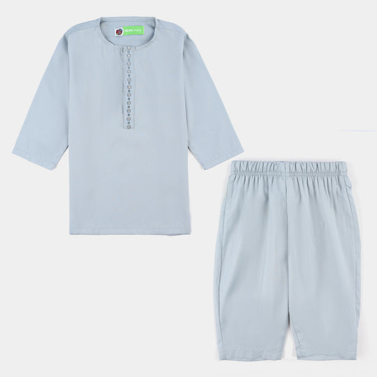 Infant Boys Poly Viscose Kurta Pajama - Sky Blue
