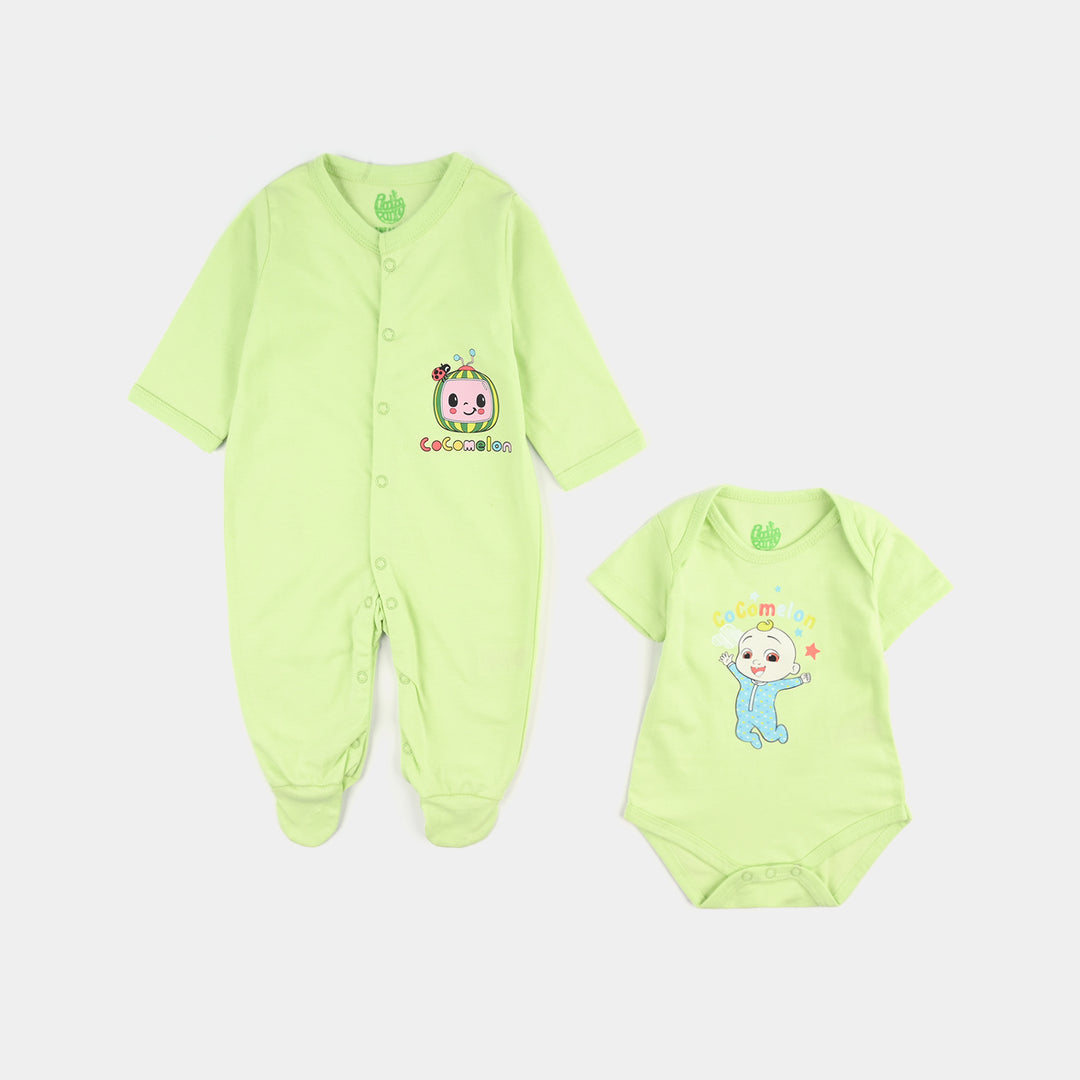 Boys Cotton Jersey Set 6PCs - Light Green