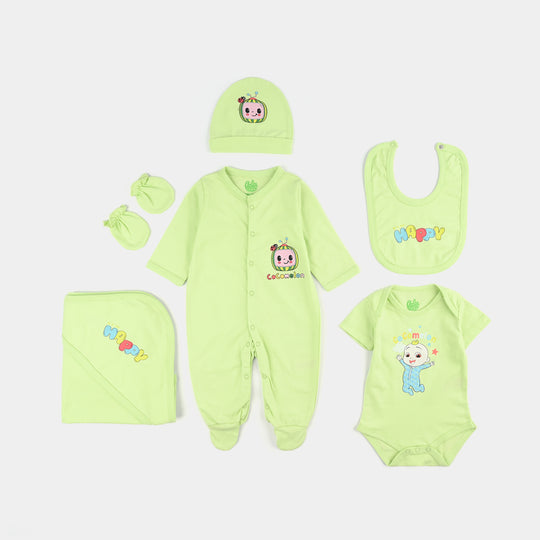 Boys Cotton Jersey Set 6PCs - Light Green