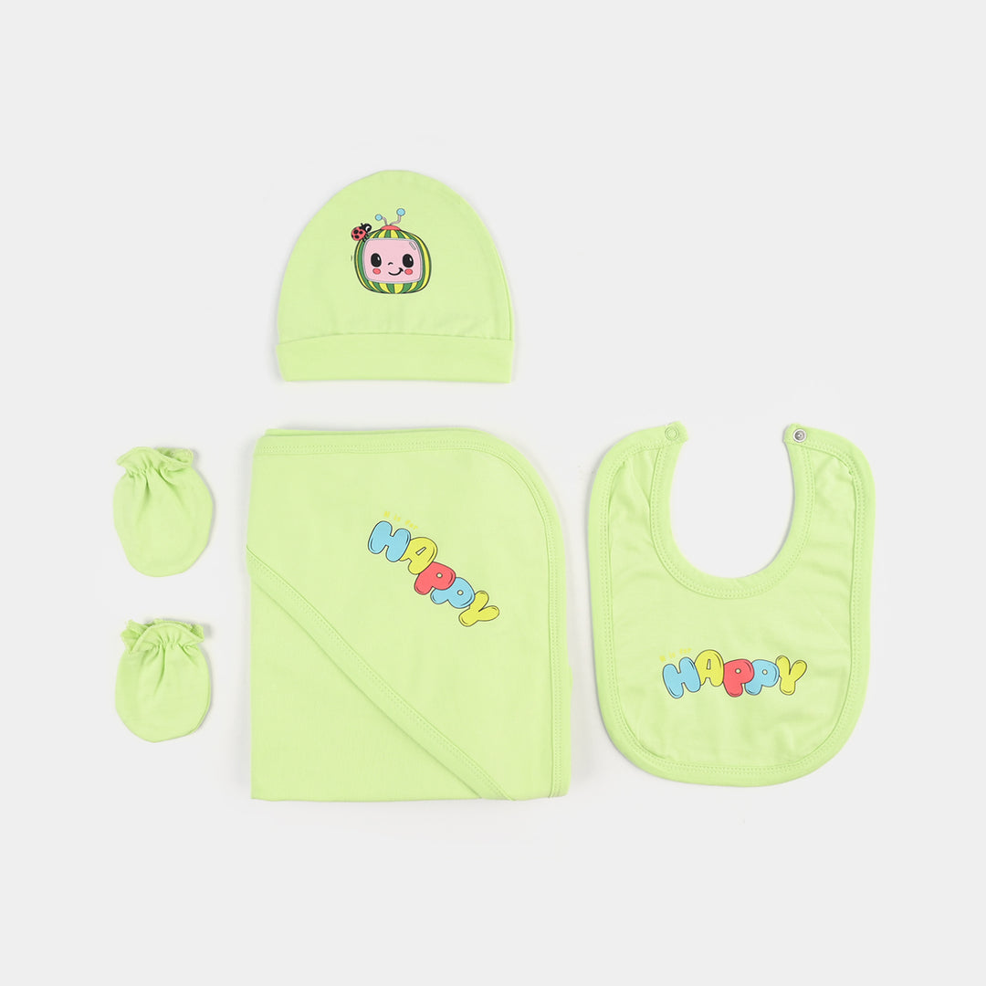Boys Cotton Jersey Set 6PCs - Light Green