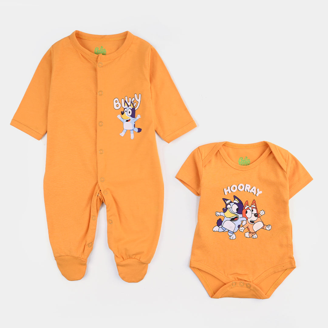 Boys Cotton Jersey Set 6PCs - Yellow