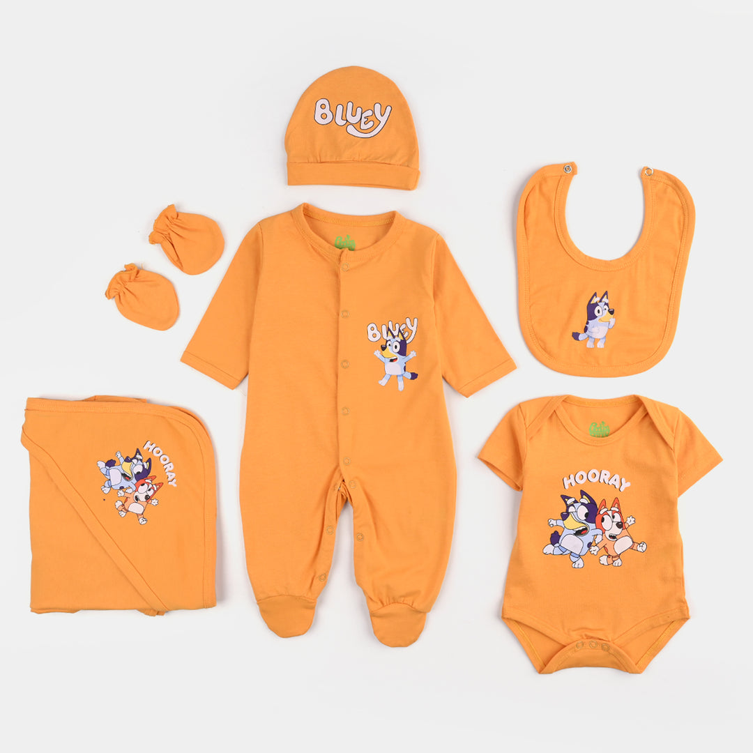 Boys Cotton Jersey Set 6PCs - Yellow