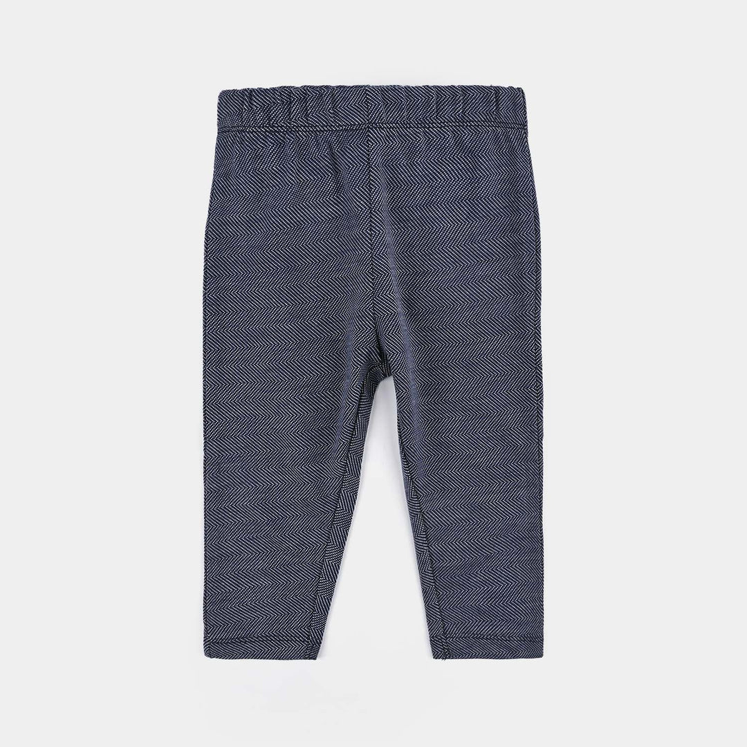 Infant Boys Jacquard 3 Pcs Suit - Navy