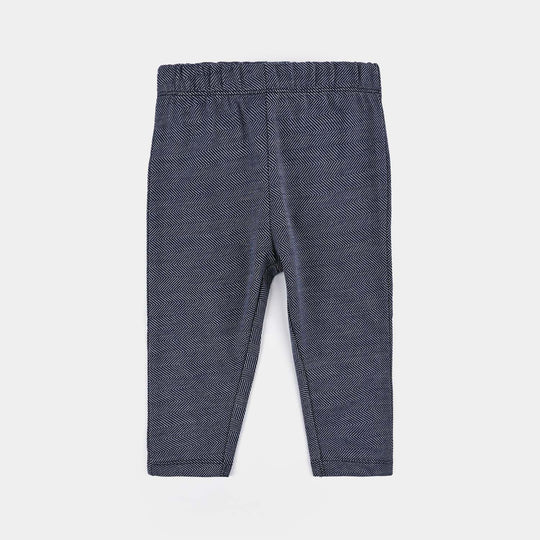 Infant Boys Jacquard 3 Pcs Suit - Navy