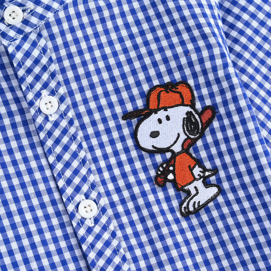 Infant Boys Cotton Basic Casual Shirt-Blue Check