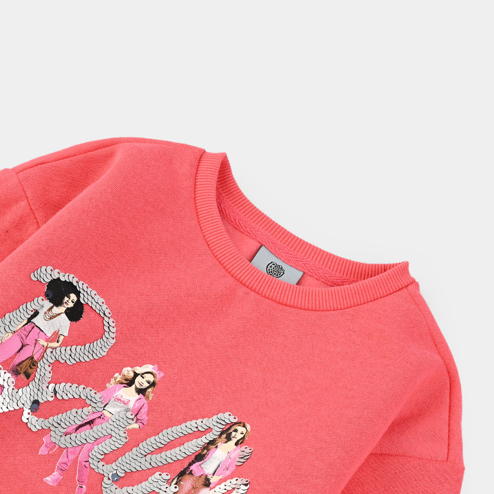 Girls Fleece Sweatshirt - Hot Pink