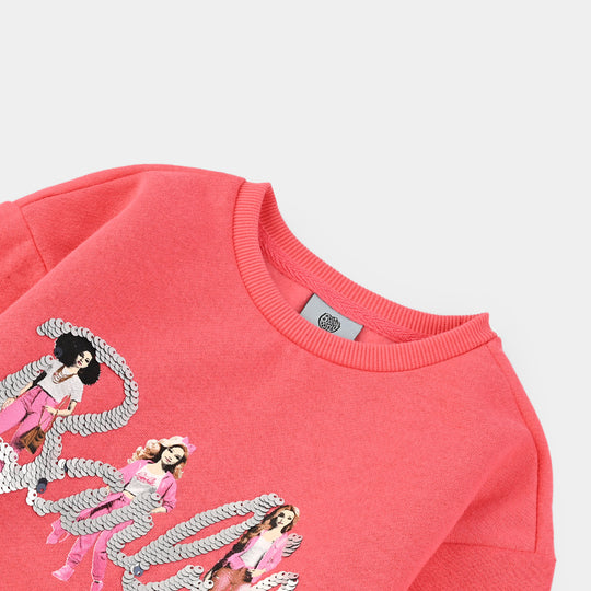 Girls Fleece Sweatshirt - Hot Pink