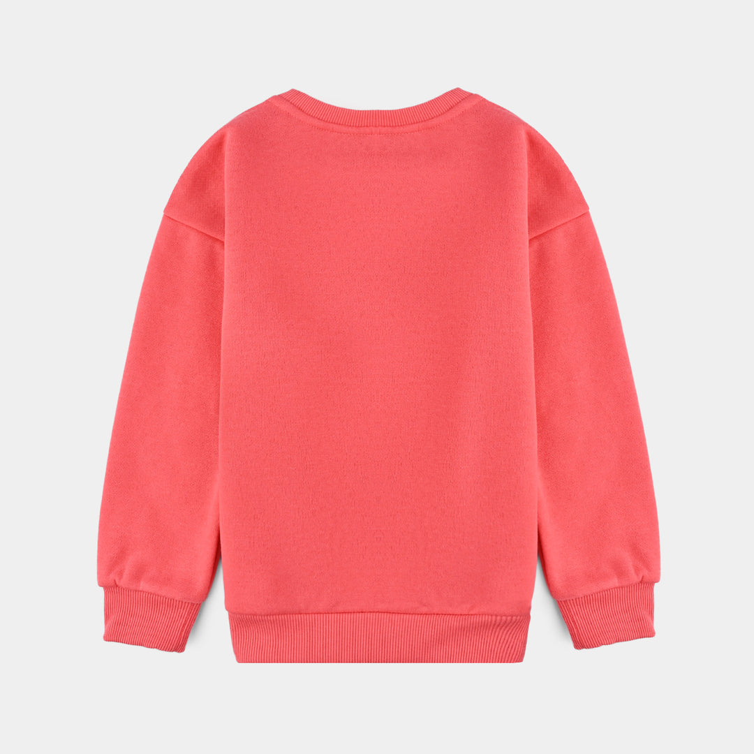 Girls Fleece Sweatshirt - Hot Pink