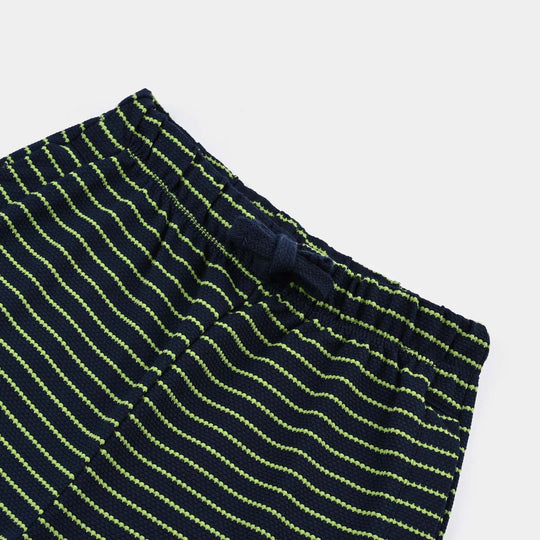 Boys Jacquard Jersey Short Happiness-NAVY