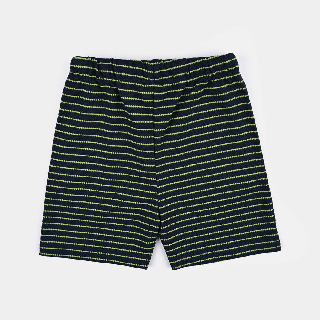 Boys Jacquard Jersey Short Happiness-NAVY