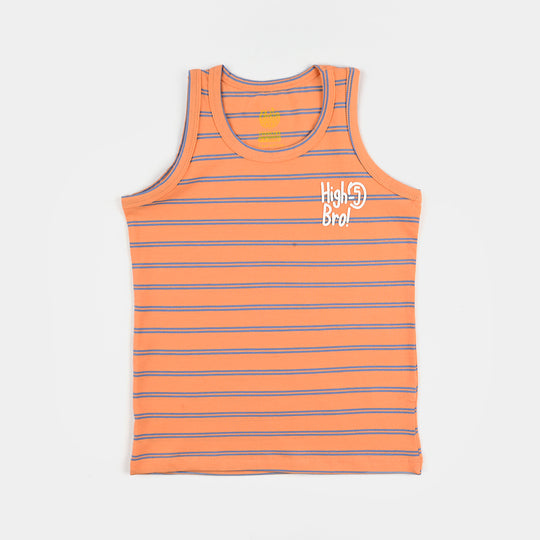 Boys Yarn Dyed Sando (High Bro) - Orange