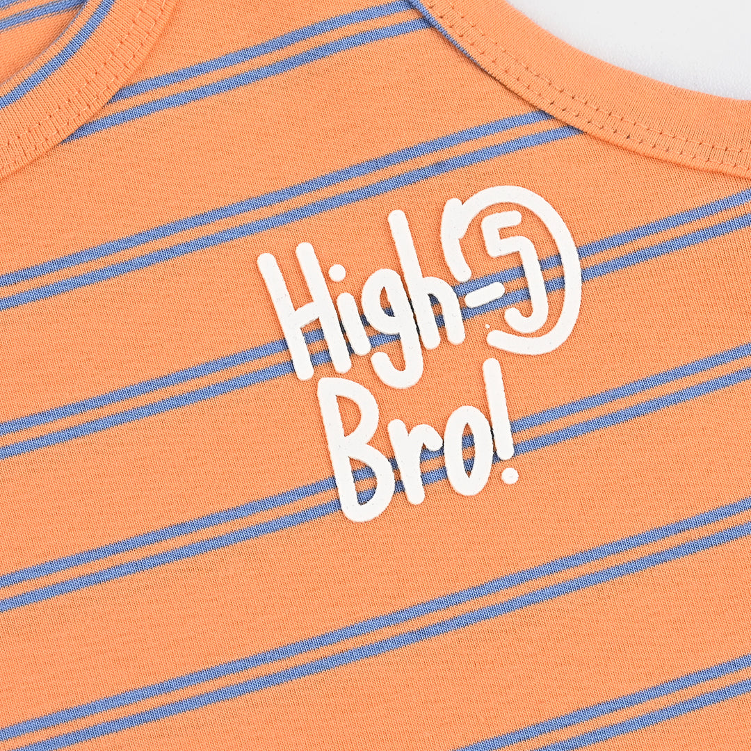 Boys Yarn Dyed Sando (High Bro) - Orange