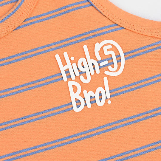 Boys Yarn Dyed Sando (High Bro) - Orange