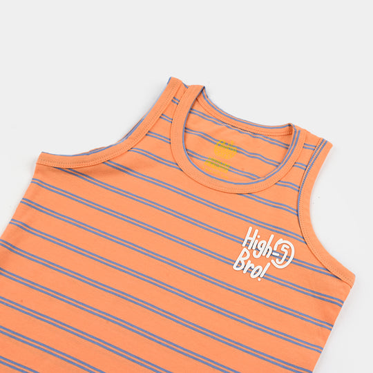 Boys Yarn Dyed Sando (High Bro) - Orange