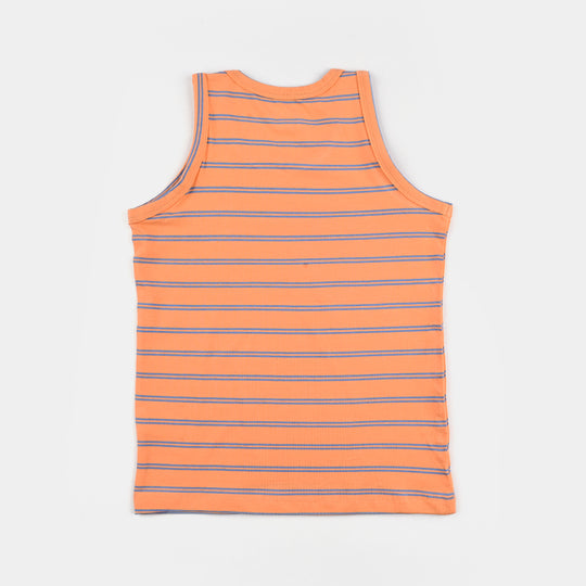 Boys Yarn Dyed Sando (High Bro) - Orange