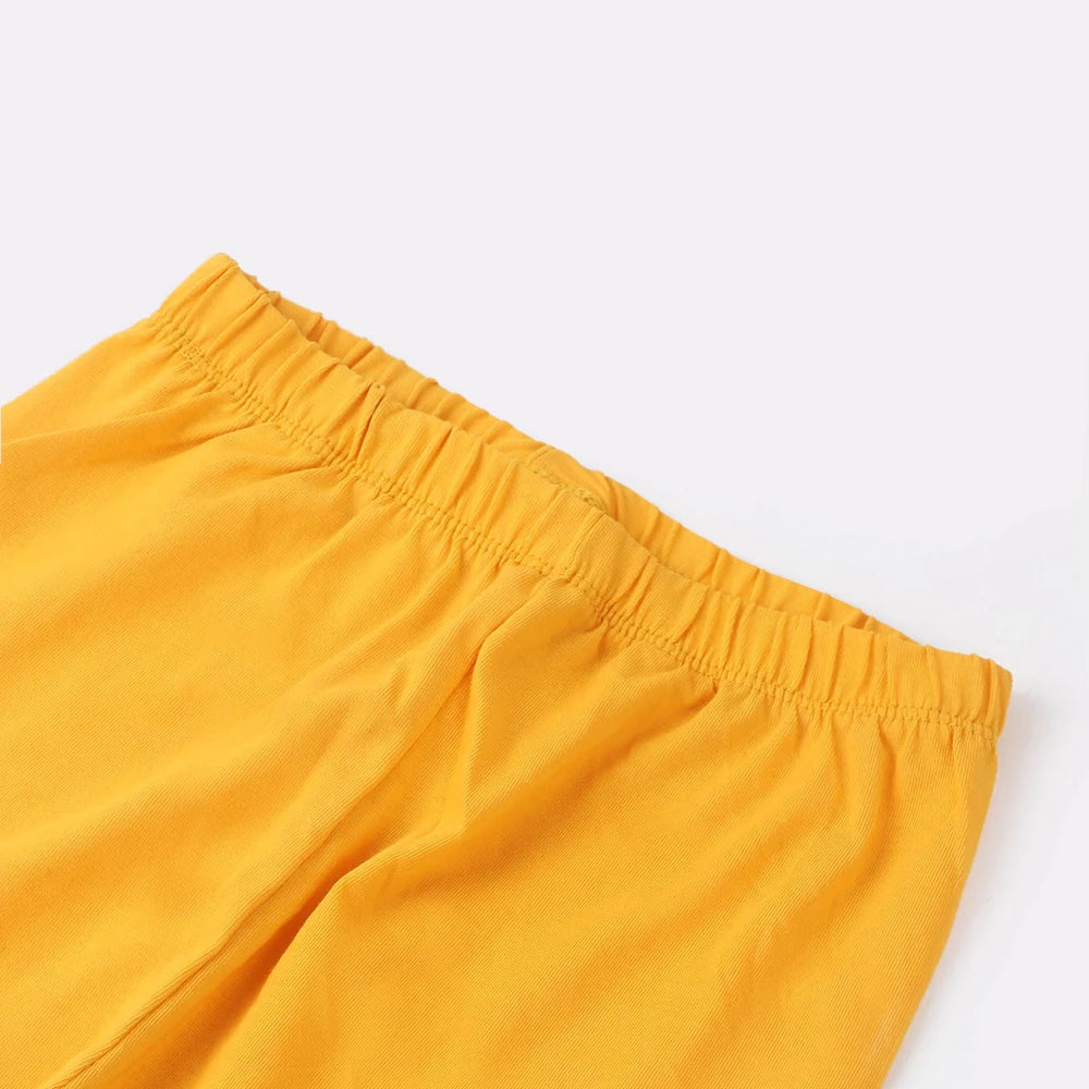 Girls Lycra Jersey Basic Tights - Yellow