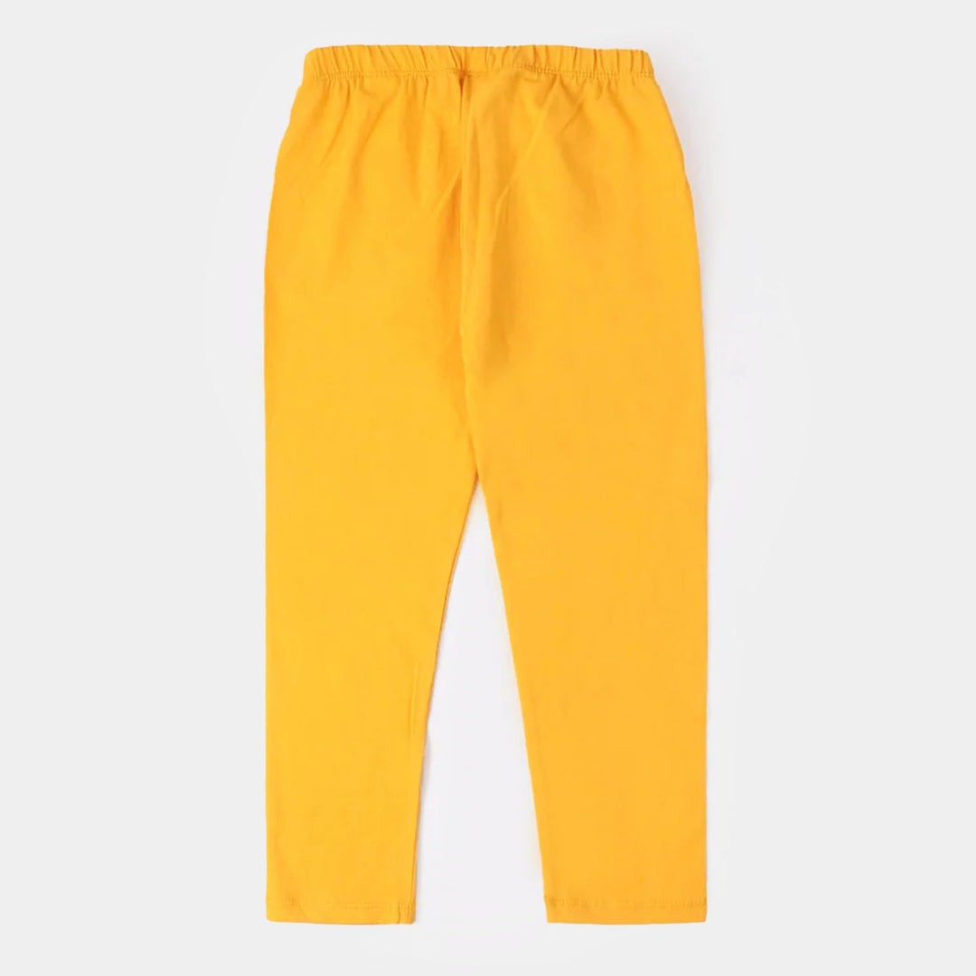 Girls Lycra Jersey Basic Tights - Yellow