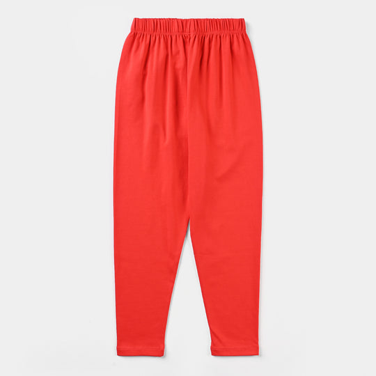 Girls Lycra Basic Jersey Tights - Red