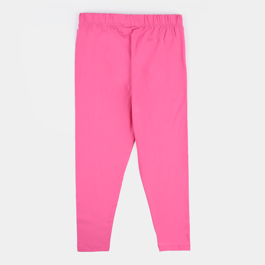 Girls Lycra Jersey Basic Tights - Hot Pink