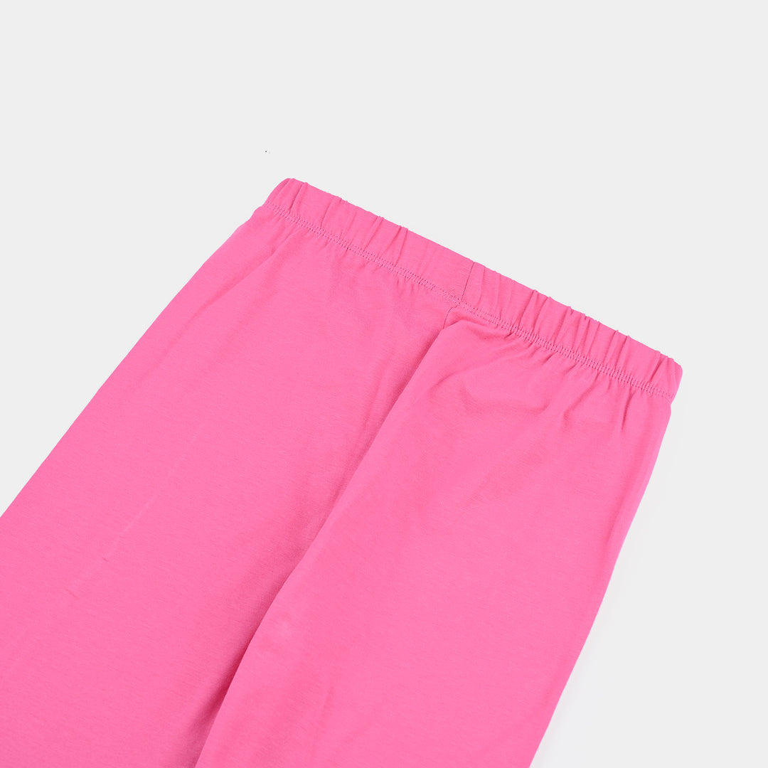 Girls Lycra Jersey Basic Tights - Hot Pink