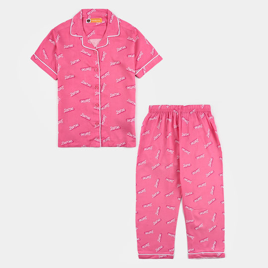 Girls Viscose Nightwear-Pink