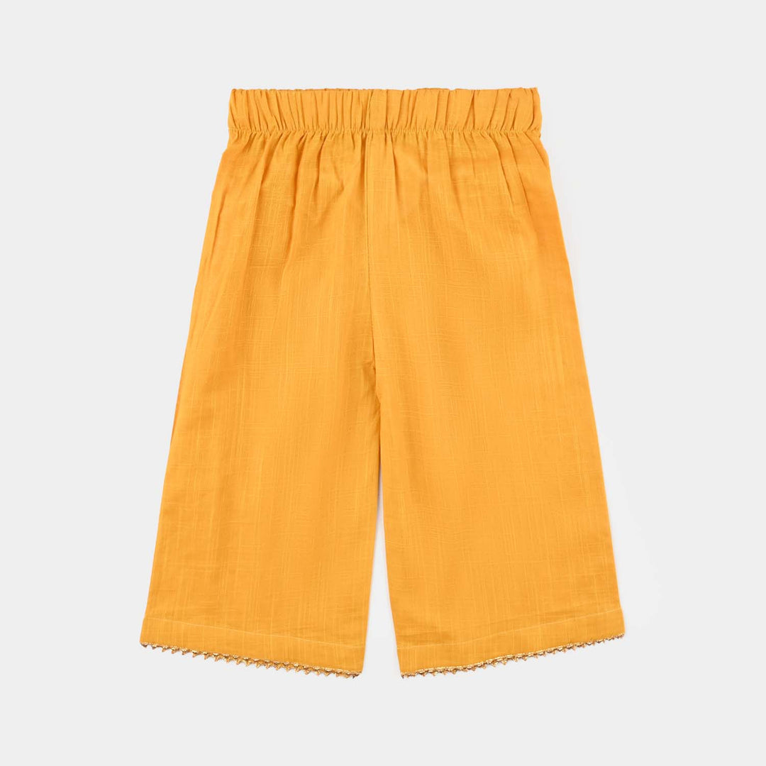 Infant Girls Cotton Slub Emb 2Pcs Laila-Mustard