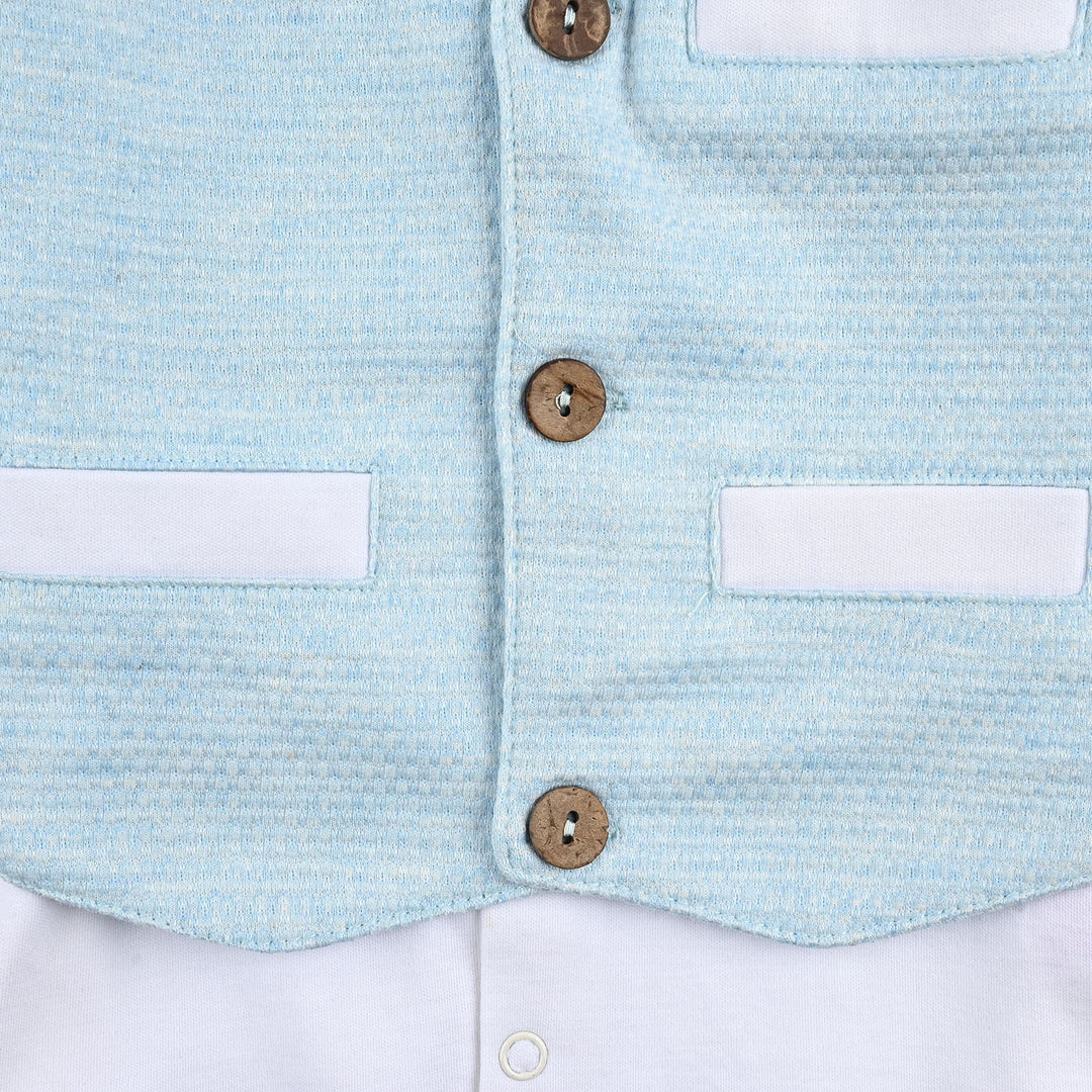 Infant Boys Jacquard 2-Piece Suit (Popcorn) - Sai Blue