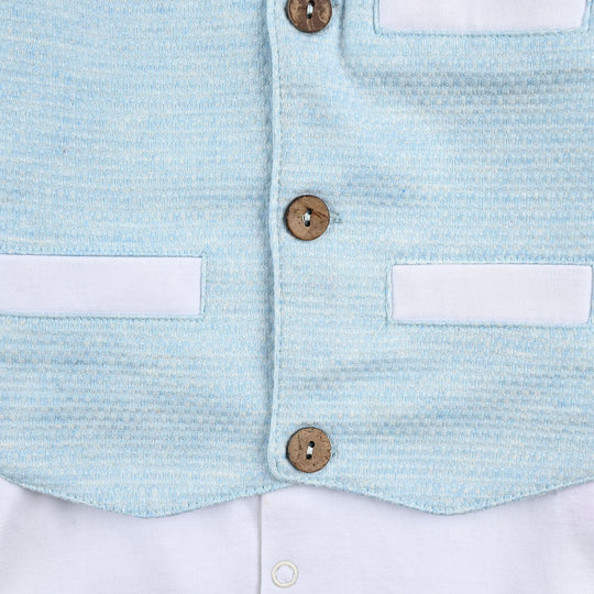 Infant Boys Jacquard 2-Piece Suit (Popcorn) - Sai Blue