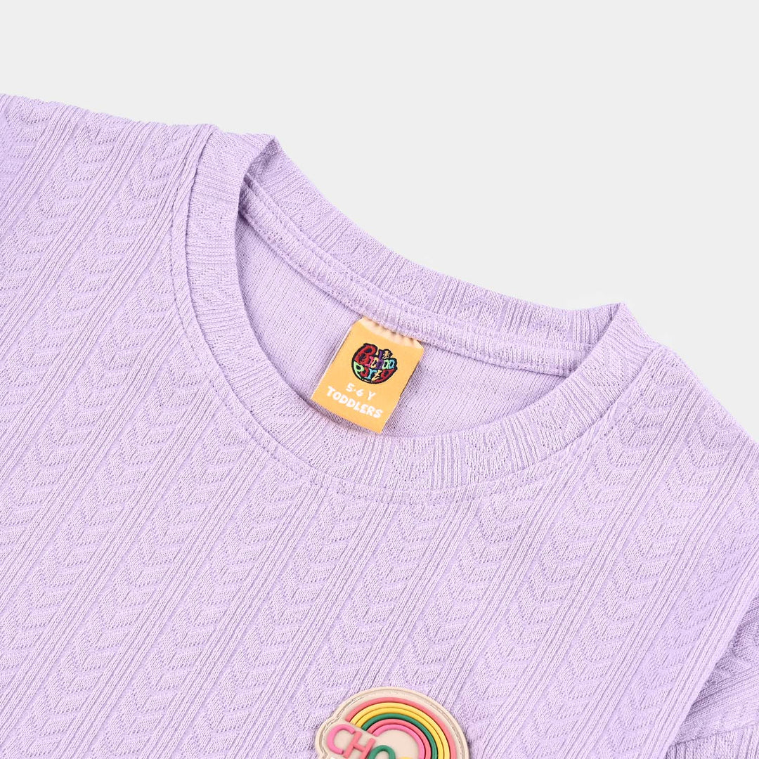 Girls Jacquard T-Shirt (Choose Joy) - Purple