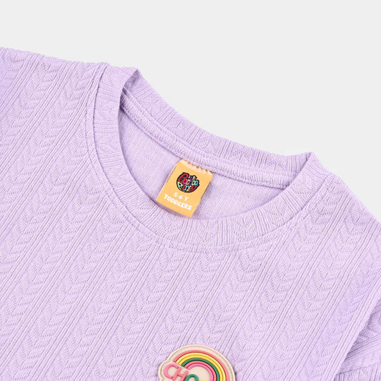 Girls Jacquard T-Shirt (Choose Joy) - Purple