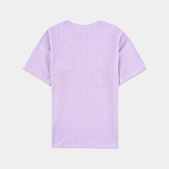 Girls Jacquard T-Shirt (Choose Joy) - Purple