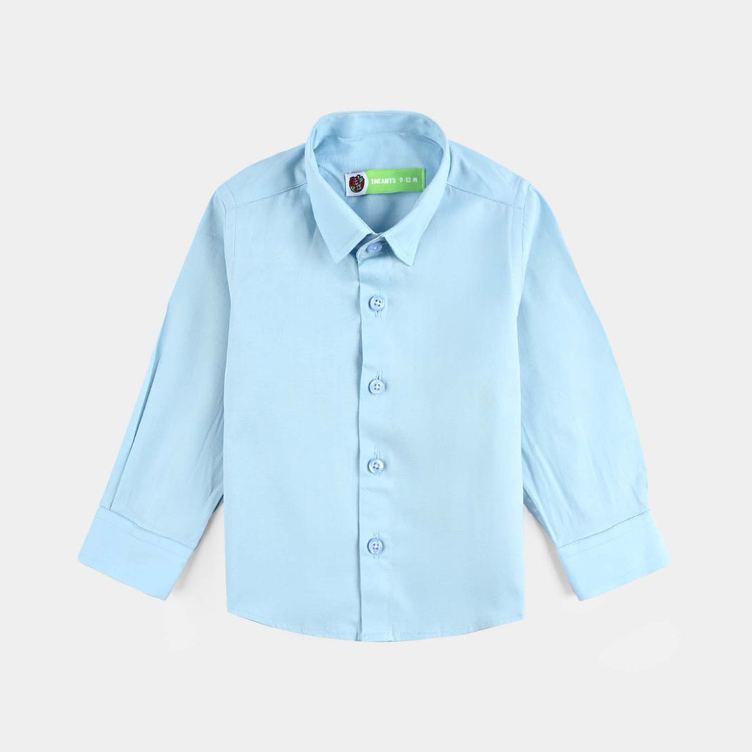 Infant Boys Cotton Poplin Formal Shirt-I/Blue