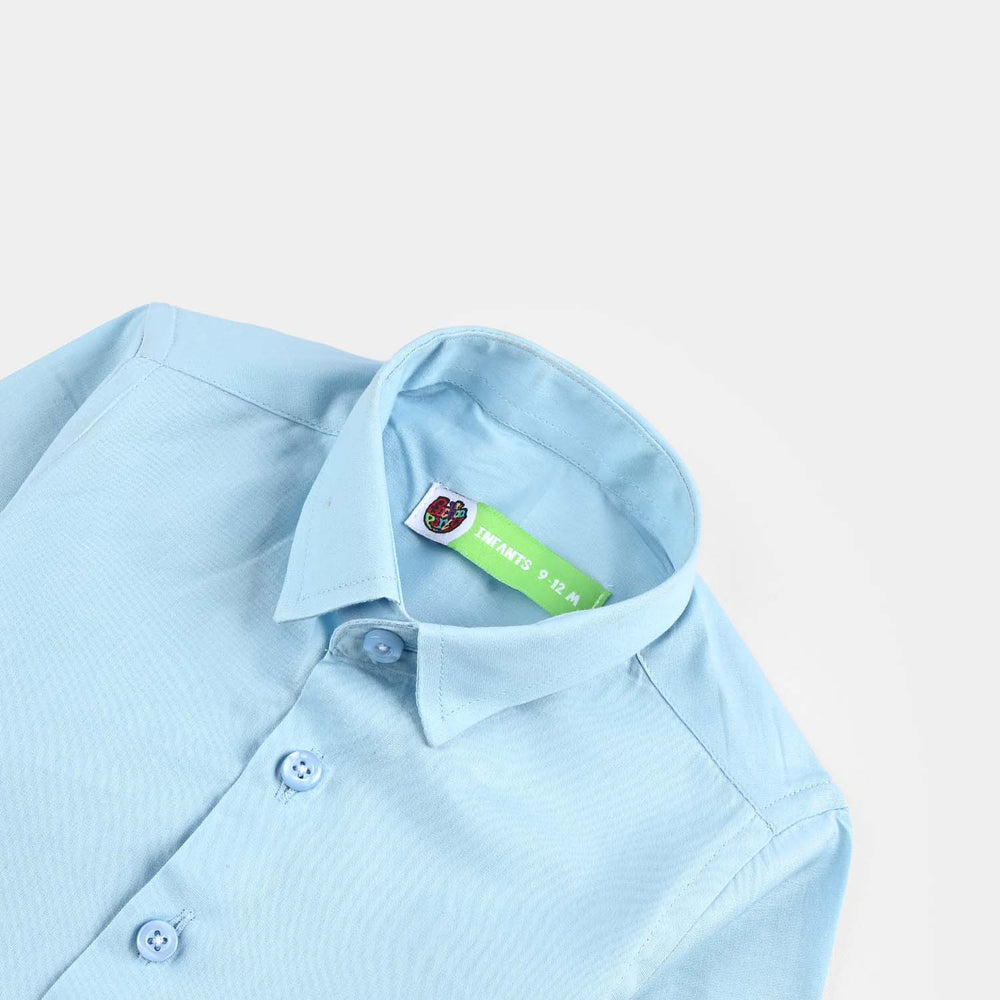 Infant Boys Cotton Poplin Formal Shirt-I/Blue