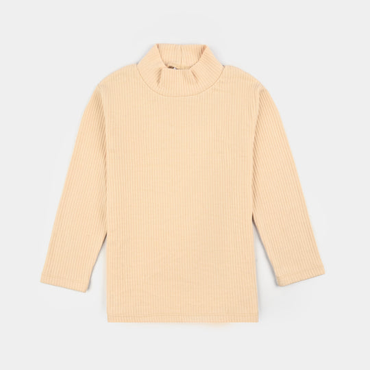 Boys Rib Turtle Neck T-Shirt - Wood.Ash