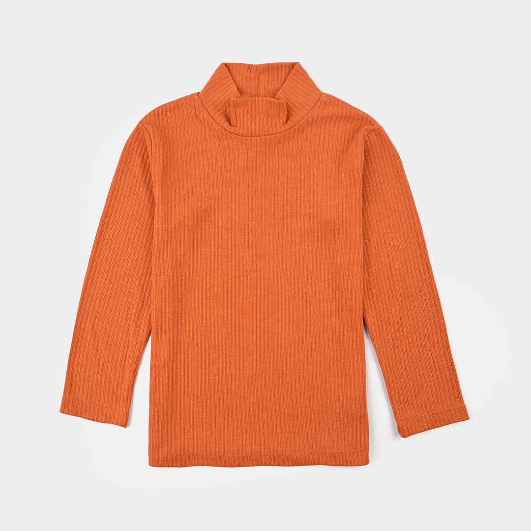 Girls Rib Turtle Neck T-Shirt - H.SunSet